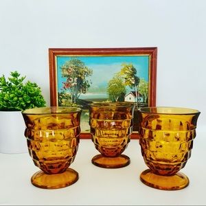 Amber Whitehall cubist juice glassware